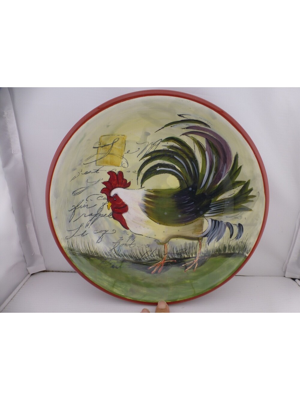 Certified International Susan Winget Rooster Decorative Plate Bowl French I4